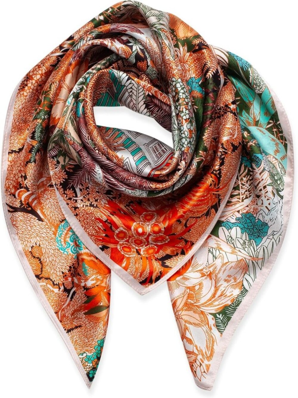 Luxurious 100% Mulberry Silk Scarf - Large 35" Square Lightweight Shawl & Hair
